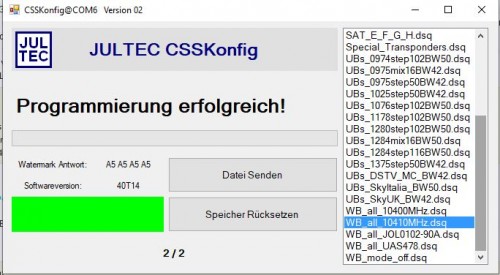 Jultec a²css Konfig Wideband/Breitband 10.41GHz