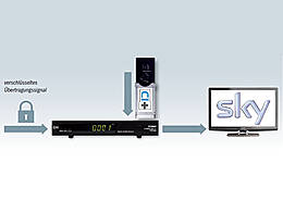 Sky-Abokarte und CI-Plus-Modul entschlüsseln das Signal<br />Bild: Auerbach Verlag