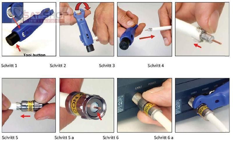 Montageanleitung Cabelcon Self-Install F-Stecker + QM-Quickmount  Kompressions-Stecker - Satanlagen Forum - Beratung, Planung und Konzeption  vom Profi