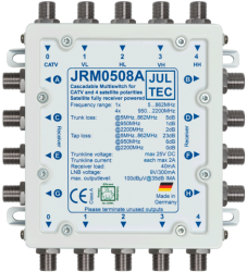Multischalter 5/8 Jultec JRM0508A (voll receivergespeist) für 1 Satelliten (2. Produktgeneration)