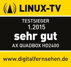 AX Quadbox HD2400 Testlogo LINUX-TV